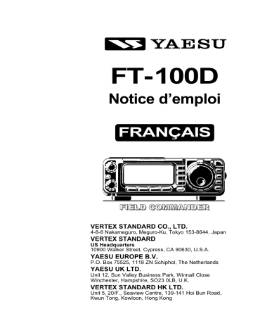 Manuel du propriétaire | YAESU FT-100D Manuel utilisateur | Fixfr