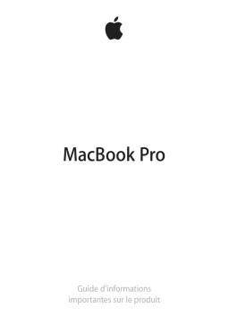 Apple MACBOOK PRO 2012 Manuel utilisateur