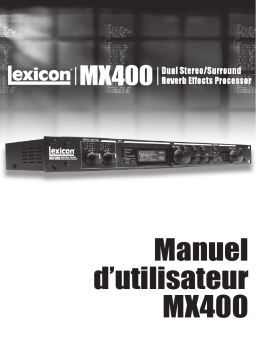 Lexicon MX400 Manuel utilisateur