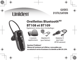 Uniden BT108 Manuel utilisateur