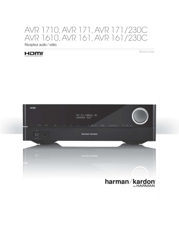 Manuel du propriétaire | Harman Kardon AVR 171 Manuel utilisateur | Fixfr