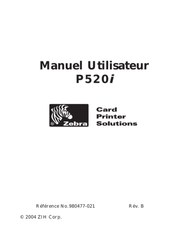 Manuel du propriétaire | Zebra P520 Manuel utilisateur | Fixfr