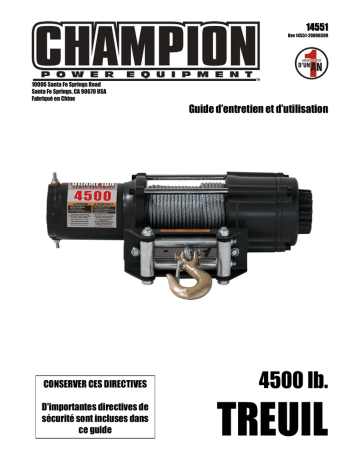 Champion Power Equipment 14551 Manuel utilisateur | Fixfr