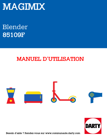 Manuel du propriétaire | Magimix 85110F Manuel utilisateur | Fixfr