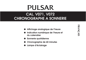 V072 | Mode d'emploi | Pulsar V071 Manuel utilisateur | Fixfr