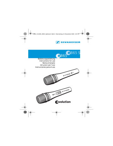 Manuel du propriétaire | Sennheiser E 865 Manuel utilisateur | Fixfr