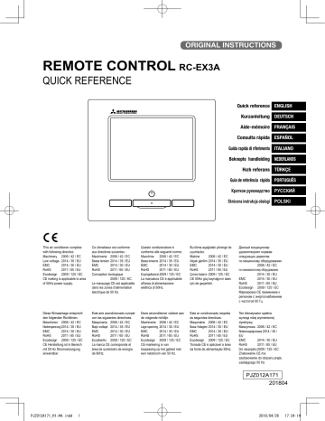 Guide de référence | Mitsubishi Heavy Industries RC-EX3A Manuel utilisateur | Fixfr