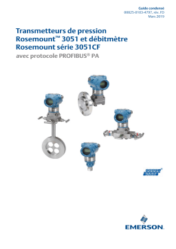 Rosemount 3051 Transmetteurs de pression et 3051CF débitmètres avec protocole PROFIBUS PA Manuel utilisateur
