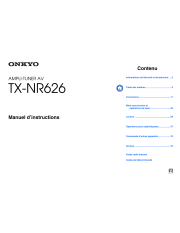ONKYO TX-NR626 Manuel utilisateur | Fixfr