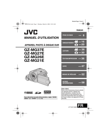 GZ MG26E | GZ MG21E | GZ MG37E | JVC GZ MG27E Manuel utilisateur | Fixfr