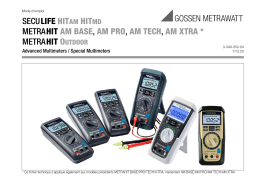 Gossen MetraWatt SECULIFE HIT AM Operating instrustions