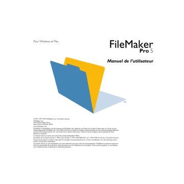 Mode d'emploi | Filemaker Pro 5 Manuel utilisateur | Fixfr