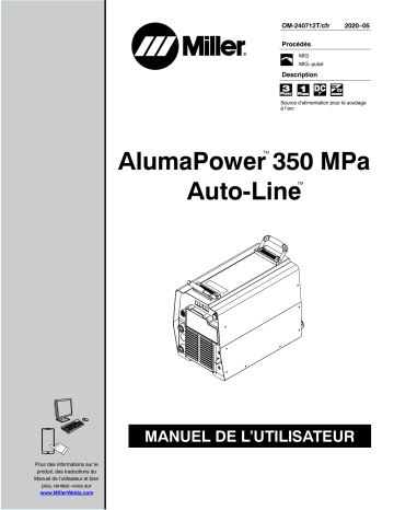 NA214082U | Manuel du propriétaire | Miller ALUMAPOWER 350 MPA AUTO-LINE Manuel utilisateur | Fixfr