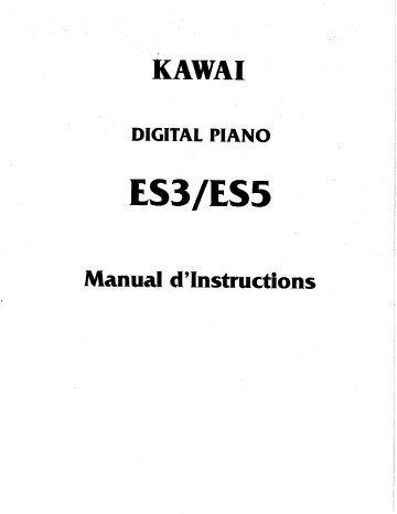 Manuel du propriétaire | Kawai ES3 Manuel utilisateur | Fixfr