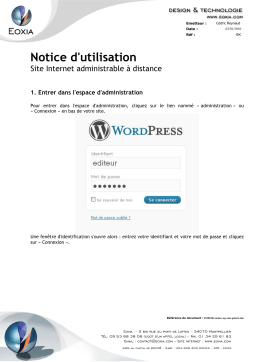 WordPress Wordpress Manuel utilisateur