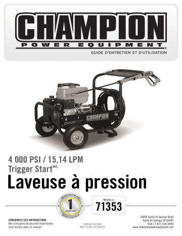 Champion Power Equipment 71353 Manuel utilisateur | Fixfr