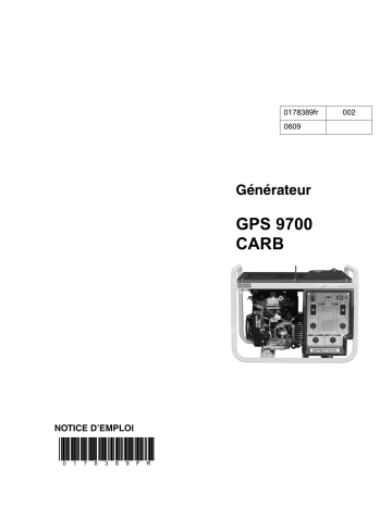 Wacker Neuson GPS9700 Portable Generator Manuel utilisateur | Fixfr