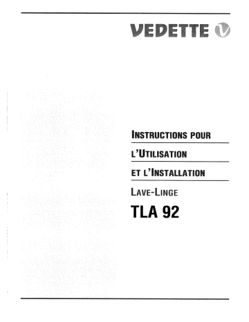 Manuel du propriétaire | Vedette TLA92 Manuel utilisateur | Fixfr