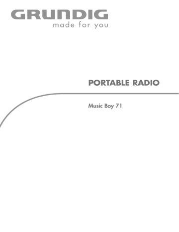 Grundig Music Boy 71 Manuel utilisateur | Fixfr