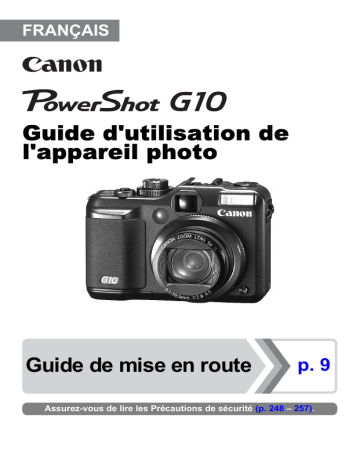 Manuel du propriétaire | Canon PowerShot G10 Manuel utilisateur | Fixfr