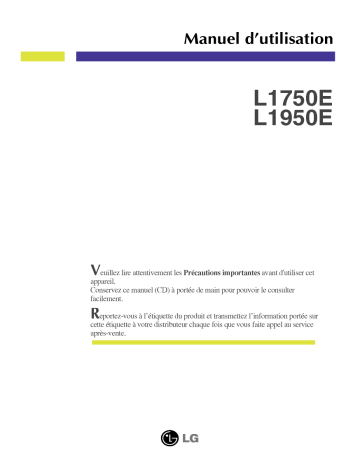 Manuel du propriétaire | LG L1750E-SF Manuel utilisateur | Fixfr