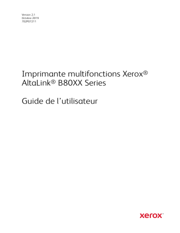 Xerox AltaLink B8045 / B8055 / B8065 / B8075 / B8090 Multifunction Printer Mode d'emploi | Fixfr