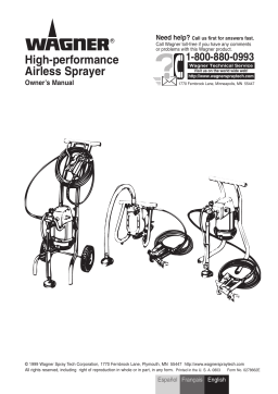 WAGNER HIGH-PERFORMANCE AIRLESS SPRAYER Manuel utilisateur