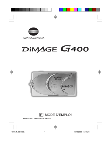 KONICA DIMAGE G400 Mode d'emploi | Fixfr