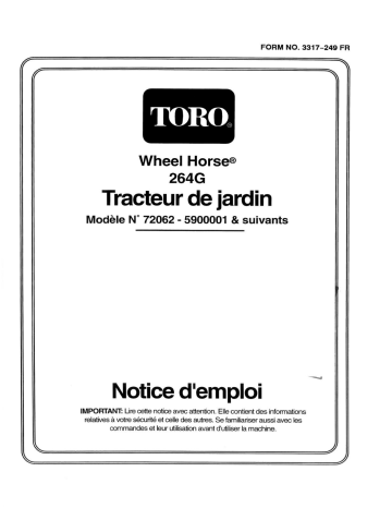 Toro 264-6 Yard Tractor Riding Product Manuel utilisateur | Fixfr