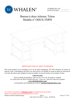 Whalen ODUS-TDPD Triton Double Pedestal Desk  Manuel utilisateur