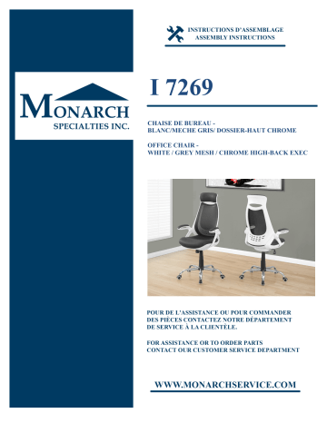 Monarch Specialties I 7269 OFFICE CHAIR Manuel utilisateur | Fixfr