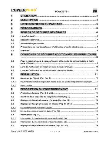 Manuel du propriétaire | Powerplus POWX0761 Manuel utilisateur | Fixfr