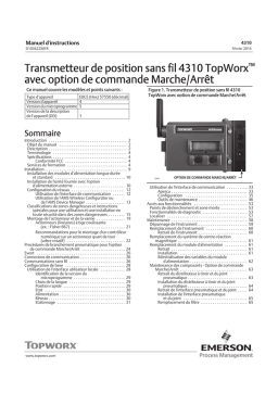 TopWorx 4310 On/Off Wireless Control IOM Manuel du propriétaire