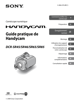 Sony HANDYCAM DCR-SR45 Manuel utilisateur