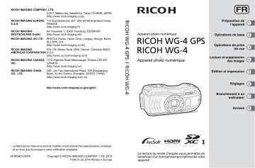 WG-4 GPS | Mode d'emploi | Ricoh WG-4 Manuel utilisateur | Fixfr