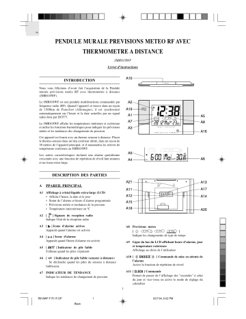 Manuel du propriétaire | Oregon Scientific JMR818WF Manuel utilisateur | Fixfr