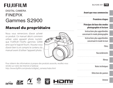 Fujifilm S2900 Camera Manuel du propriétaire | Fixfr