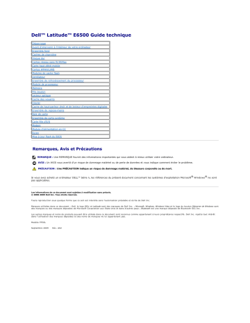 Dell Latitude E6500 laptop Manuel utilisateur | Fixfr