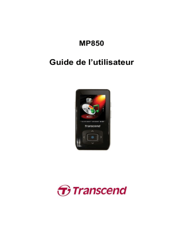 MP 850 | Mode d'emploi | Transcend T Sonic 850 Manuel utilisateur | Fixfr