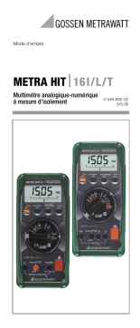 Gossen MetraWatt METRAHIT 16T Operating instrustions