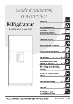 Frigidaire GLHT218WHB Manuel utilisateur