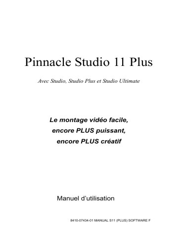Manuel du propriétaire | Pinnacle STUDIO 11 Manuel utilisateur | Fixfr
