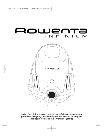 Manuel du propriétaire | Rowenta ASPIRATEUR INFINIUM Manuel utilisateur | Fixfr