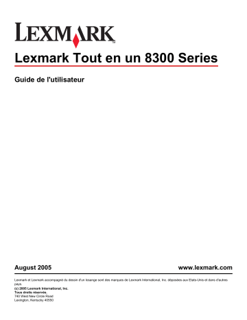 Manuel du propriétaire | Lexmark X8350 Manuel utilisateur | Fixfr