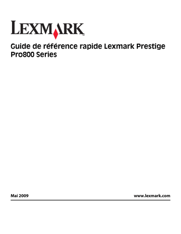 Manuel du propriétaire | Lexmark PRESTIGE PRO800 Manuel utilisateur | Fixfr
