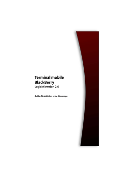Blackberry TERMINAL MOBILE Manuel utilisateur