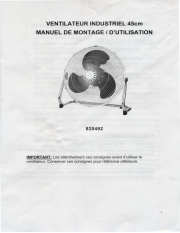 Manuel du propriétaire | Brico Depot 820492 Manuel utilisateur | Fixfr