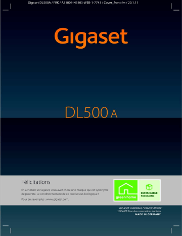 Manuel du propriétaire | Gigaset DL500A Manuel utilisateur | Fixfr