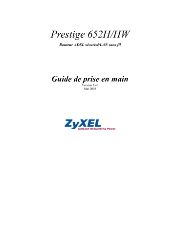 Manuel du propriétaire | ZyXEL PRESTIGE 652HW Manuel utilisateur | Fixfr