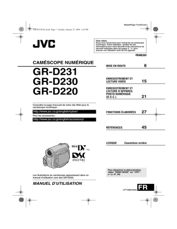 GR D230 | GR D220 | JVC GR D231 Manuel utilisateur | Fixfr